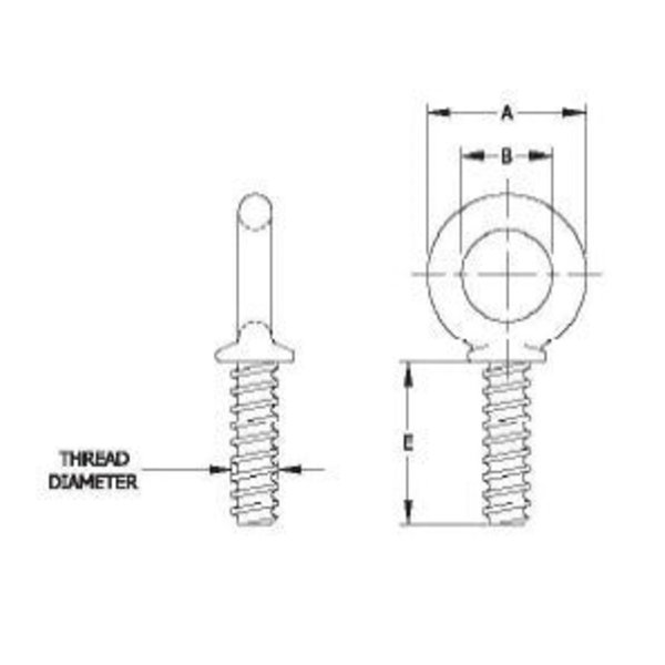 Actek Eye Bolt 3/4", 3-1/2 in Shank, 1-1/2 in ID, Alloy Steel 48672